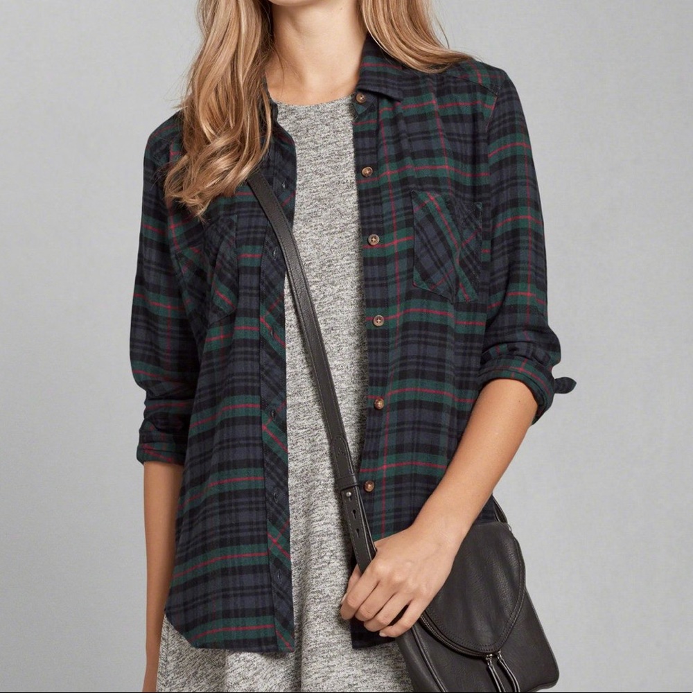 Abercrombie & Fitch Plaid Flannel - Picture 1 of 4